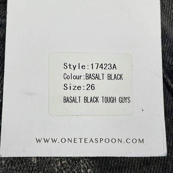 NWT One Teaspoon Tough Guys Jeans Basalt Black Distressed Wide Leg Sz 26 - Picture 10 of 10